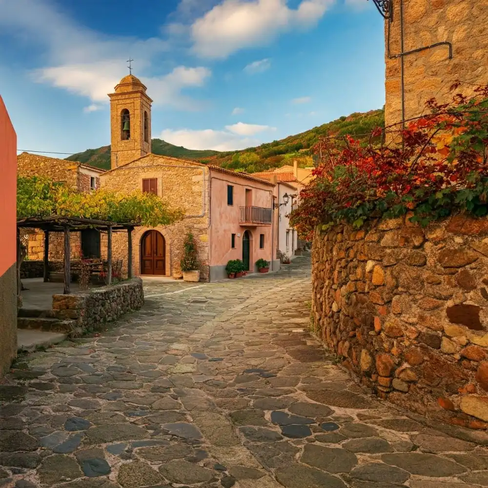 Centro storico del borgo di Fonni in provincia di Nuoro, Sardegna