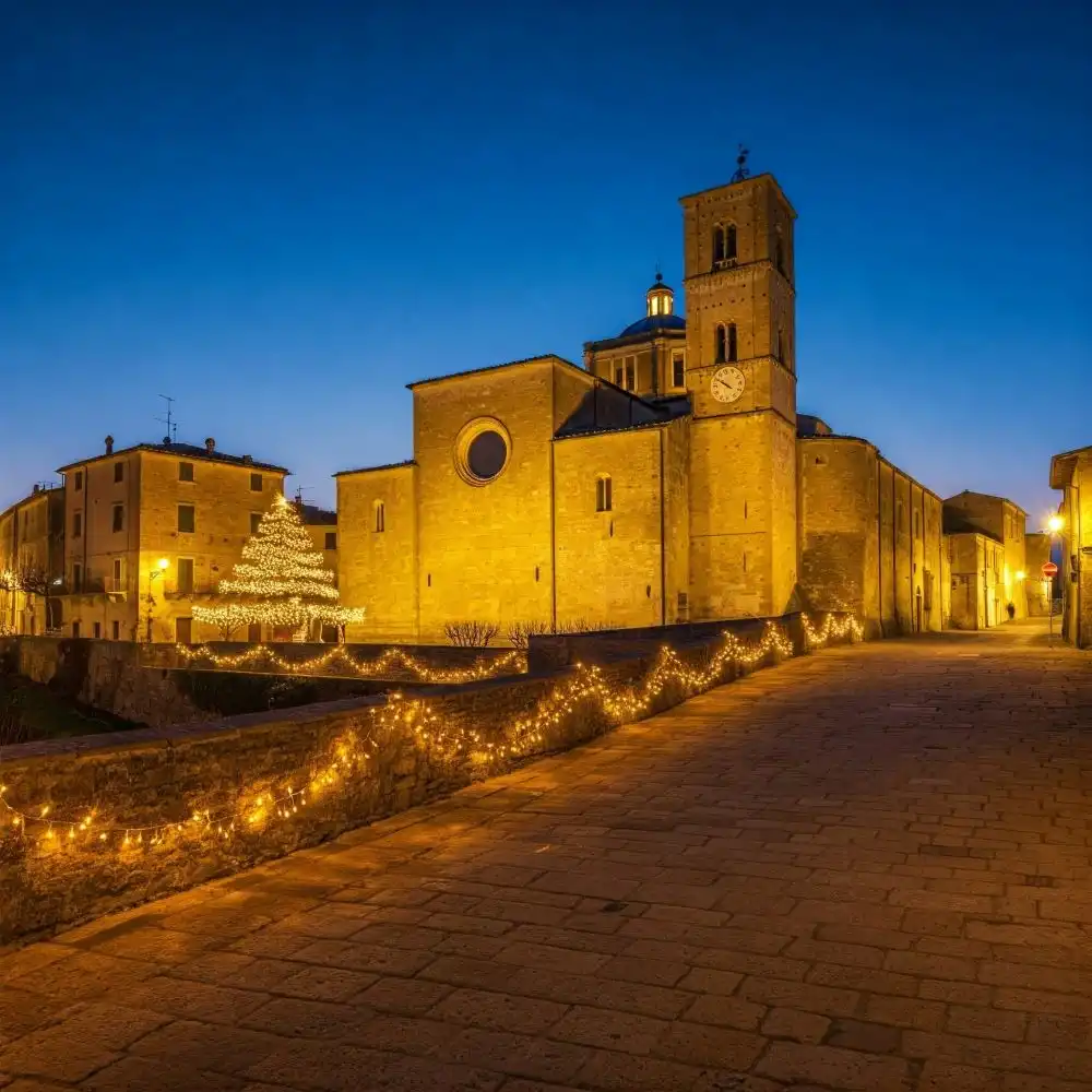 Presepe vivente nel borgo di Sutri, il centro storico ricco di addobbi natalizi